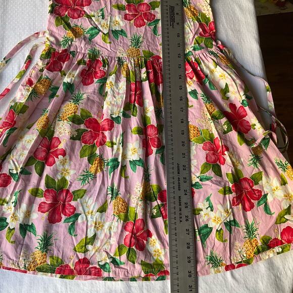 The Hawaiian Original Girls Sleeveless Knee-length Floral Dress size L,PinkGreen - Picture 5 of 9